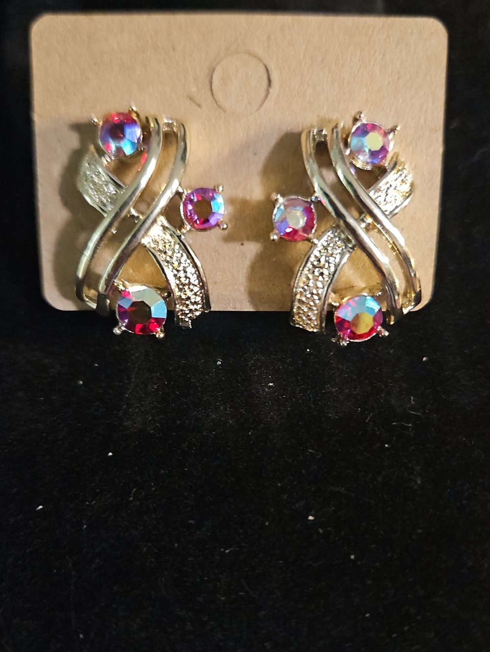 Aurora-Effect Crystal Swirl Drop Earrings in Multicolor and Silver
